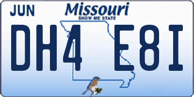 MO license plate DH4E8I