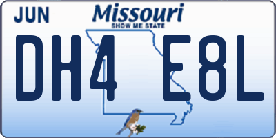 MO license plate DH4E8L