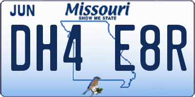 MO license plate DH4E8R