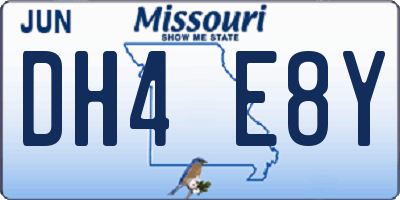 MO license plate DH4E8Y