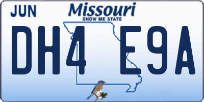 MO license plate DH4E9A