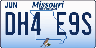 MO license plate DH4E9S