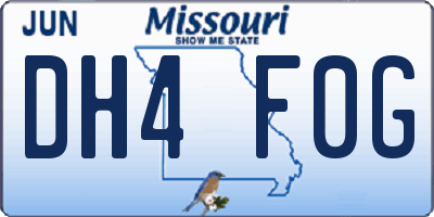 MO license plate DH4F0G
