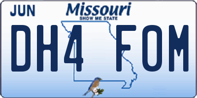 MO license plate DH4F0M