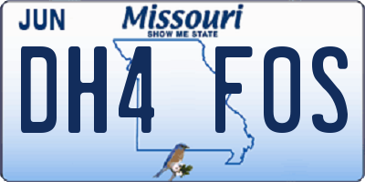 MO license plate DH4F0S