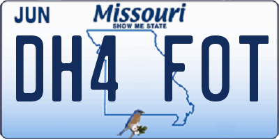 MO license plate DH4F0T