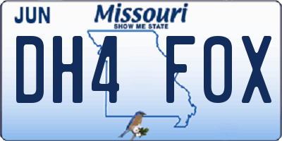 MO license plate DH4F0X