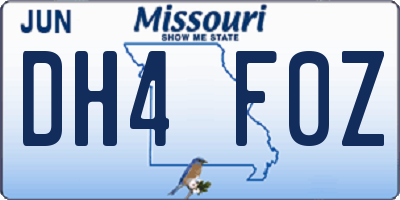 MO license plate DH4F0Z