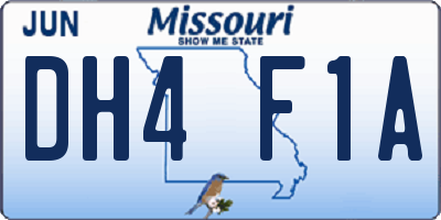 MO license plate DH4F1A
