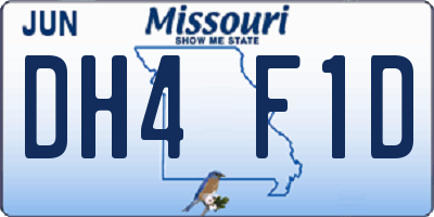 MO license plate DH4F1D