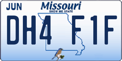 MO license plate DH4F1F