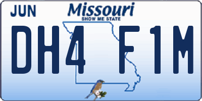 MO license plate DH4F1M