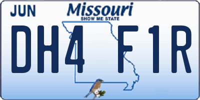 MO license plate DH4F1R
