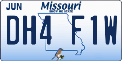 MO license plate DH4F1W