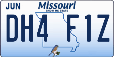 MO license plate DH4F1Z