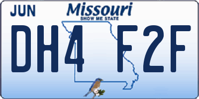 MO license plate DH4F2F