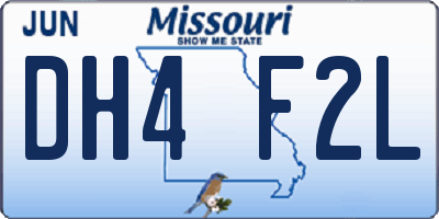 MO license plate DH4F2L