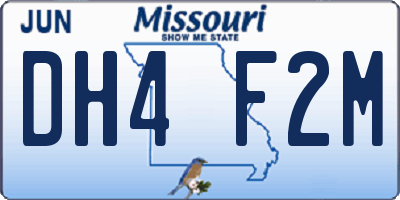 MO license plate DH4F2M
