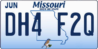 MO license plate DH4F2Q