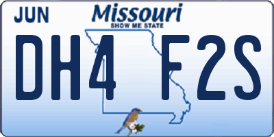 MO license plate DH4F2S
