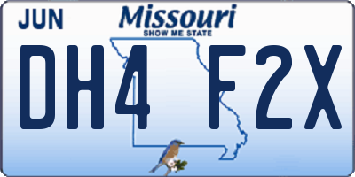 MO license plate DH4F2X