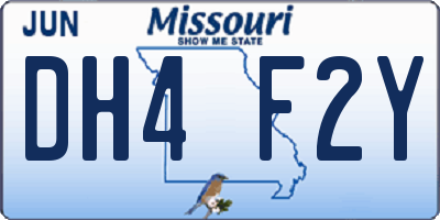 MO license plate DH4F2Y