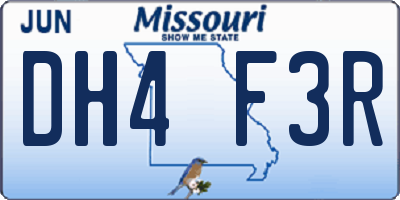 MO license plate DH4F3R