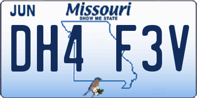 MO license plate DH4F3V