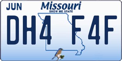MO license plate DH4F4F