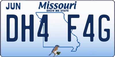 MO license plate DH4F4G