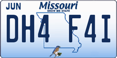 MO license plate DH4F4I