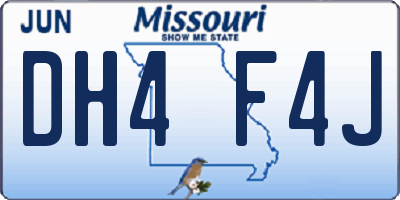 MO license plate DH4F4J