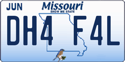 MO license plate DH4F4L