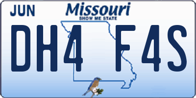 MO license plate DH4F4S
