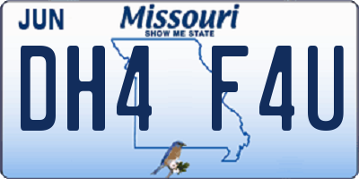 MO license plate DH4F4U