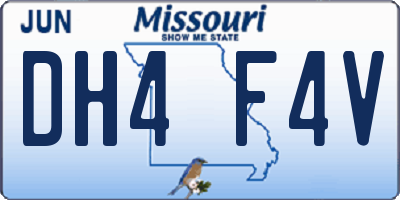 MO license plate DH4F4V