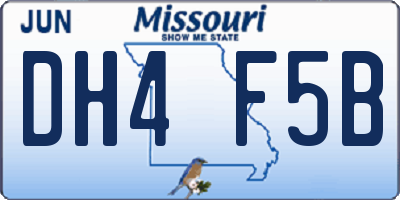 MO license plate DH4F5B