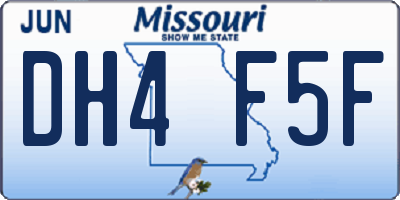 MO license plate DH4F5F