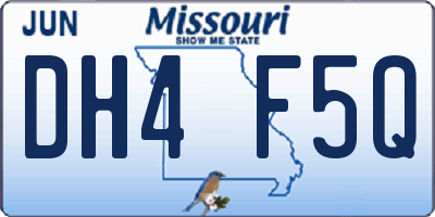 MO license plate DH4F5Q