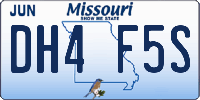 MO license plate DH4F5S
