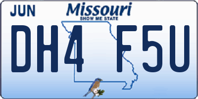 MO license plate DH4F5U