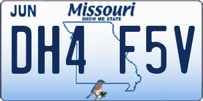 MO license plate DH4F5V