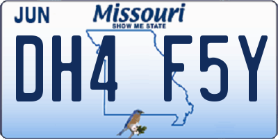 MO license plate DH4F5Y