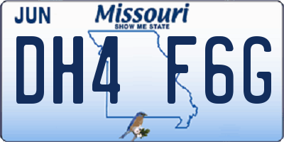 MO license plate DH4F6G