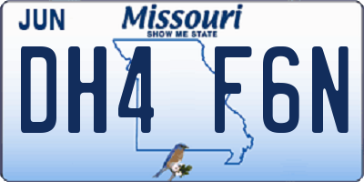 MO license plate DH4F6N