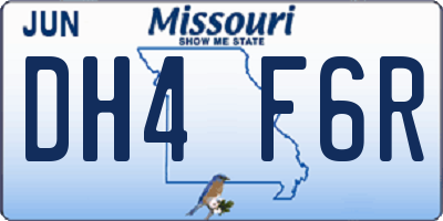MO license plate DH4F6R