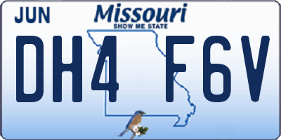 MO license plate DH4F6V