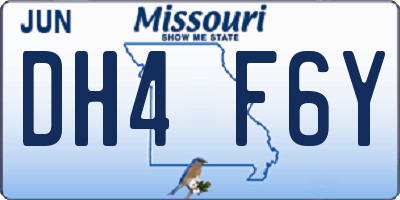 MO license plate DH4F6Y