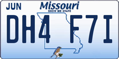 MO license plate DH4F7I
