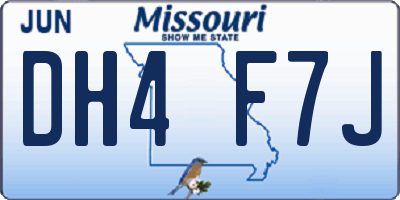MO license plate DH4F7J